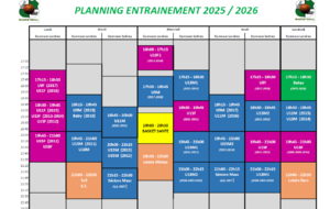 Planning de fin de saison